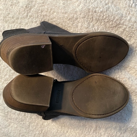 Brown/Gray zip side Kenzie Booties - Picture 4 of 4